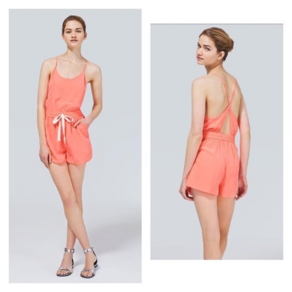 Wilfred Silk Peri Romper in Hot Pink - Picture 9 of 9